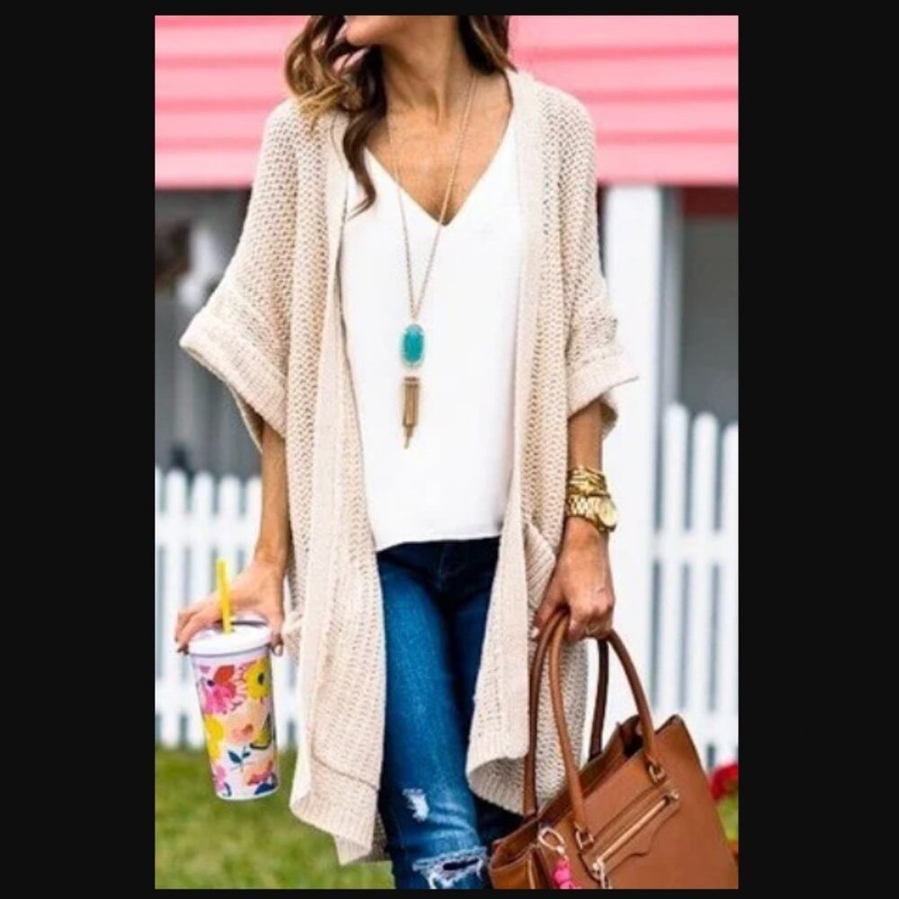 Mazik - Short Sleeve Sweater Cardigan - Size Small